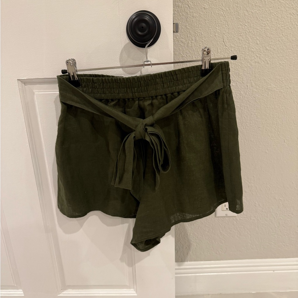 Zara Dark Green High Waist Women's Shorts